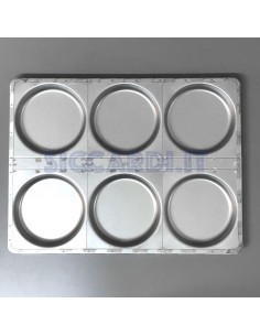 Teglia professionale per pizzette - 6 impronte Ø 12 - Cm...