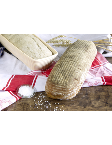 Cestino da lievitazione rettangolare in rattan