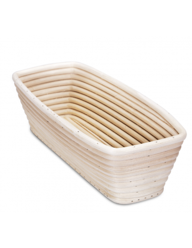 Cestino da lievitazione rettangolare in rattan
