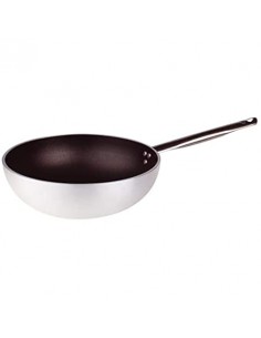 Wok radiante antiaderente con fondo piano in alluminio 5 mm