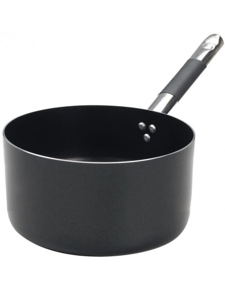 Casseruola alta in alluminio antiaderente  3mm - 1 manico "cool" - Serie All Black