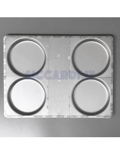 Teglia professionale per pizzette - 4 impronte Ø 14 - Cm...