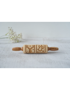 Mattarello decorativo in legno BISCOTTI NATALIZI 2