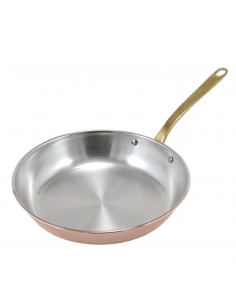 Padella in rame stagnato con manico in ottone 2