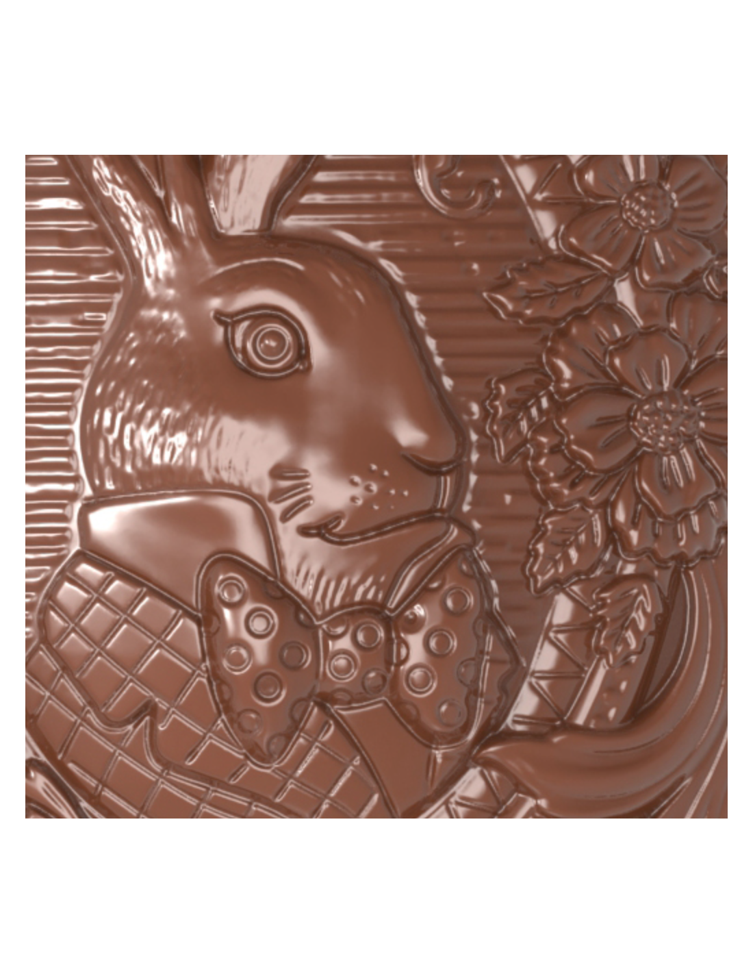 Stampo per cioccolato in policarbonato UOVO DI PASQUA con CONIGLIO ELEGANTE  - BELLE-ÉPOQUE