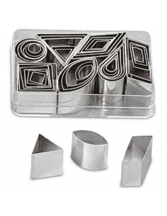 Confezione 42  Tagliapasta Geometrici Inox piccoli