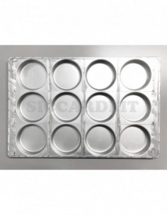 Teglia per pizzette in lamiera alluminata Cm 60 x 40 - Ø...