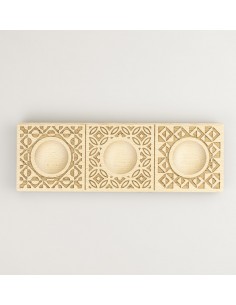 Stampo in legno decorato per ravioli - 3 impronte - Deco