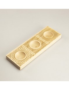 Stampo in legno decorato per ravioli - 3 impronte - Circles 2