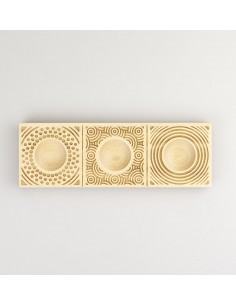 Stampo in legno decorato per ravioli - 3 impronte - Circles