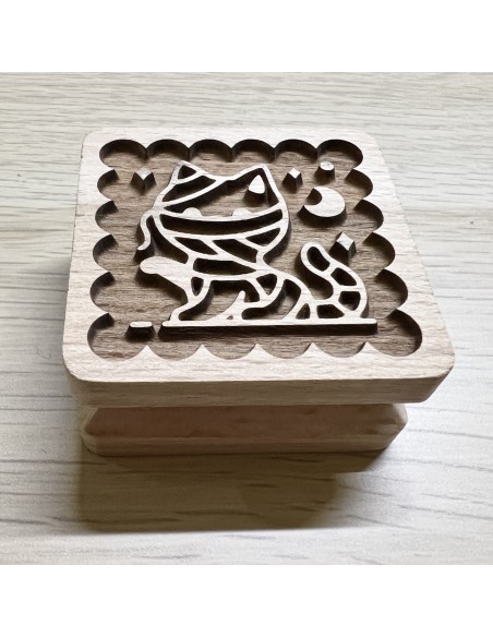 Stampo in legno per biscotti - Gatto mummia