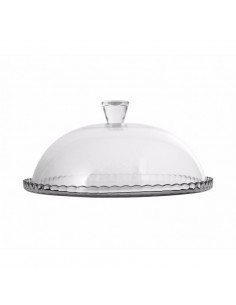 Piatto in vetro con cupola - Cm 32