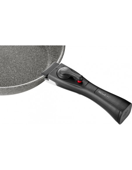 Ballarini - SET 4 PEZZI - Padella Ø 24 + Padella Ø 28 + Casseruola Ø 16 Cm + manico staccabile - Serie Torre