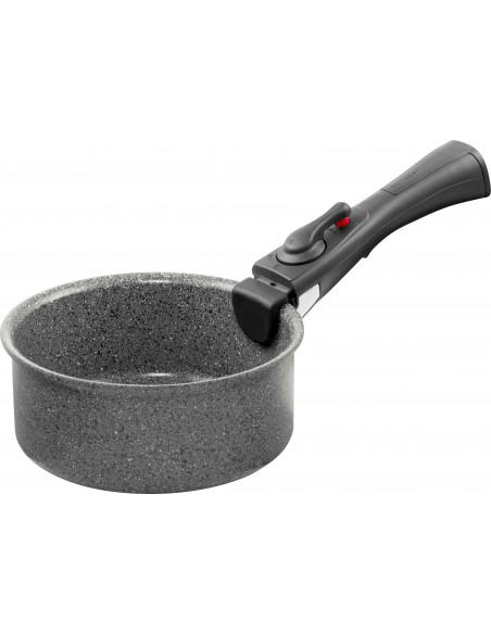 Ballarini - SET 4 PEZZI - Padella Ø 24 + Padella Ø 28 + Casseruola Ø 16 Cm + manico staccabile - Serie Torre