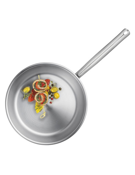 Spring - Padella in acciaio inox con anima in alluminio - Cm 24 - Serie Brigade Premium