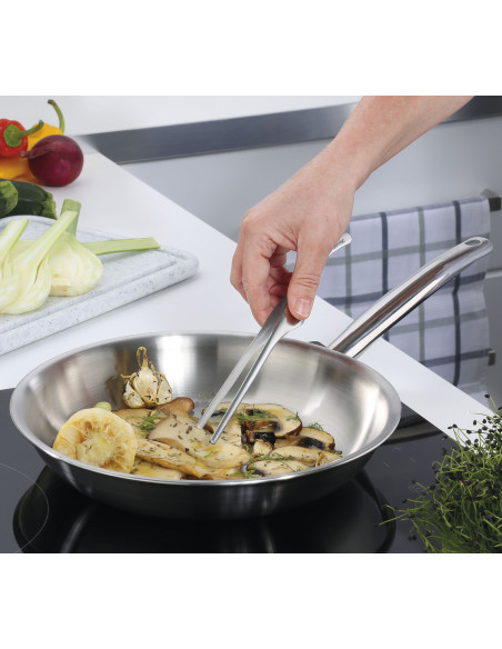 Spring - Padella in acciaio inox con anima in alluminio - Cm 28 - Serie Brigade Premium