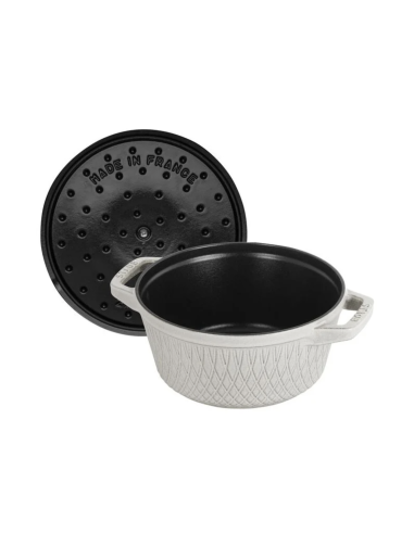 Staub - Cocotte in ghisa Twister - bianco
