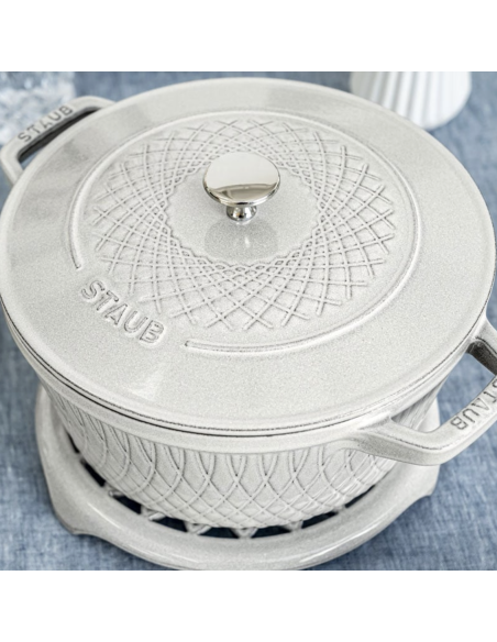 Staub - Cocotte in ghisa Twister - bianco