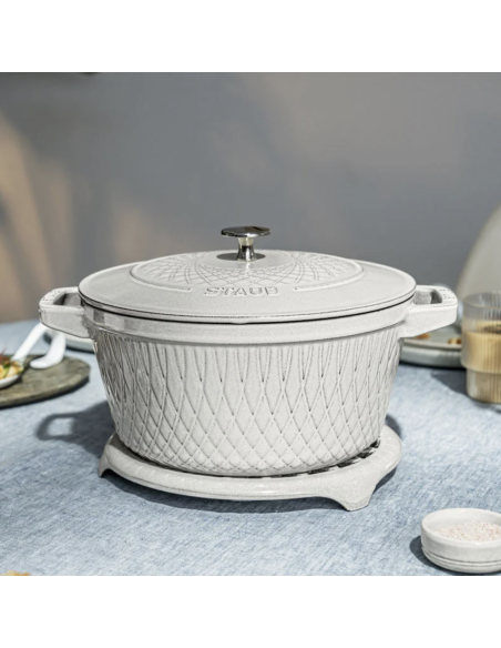 Staub - Cocotte in ghisa Twister - bianco