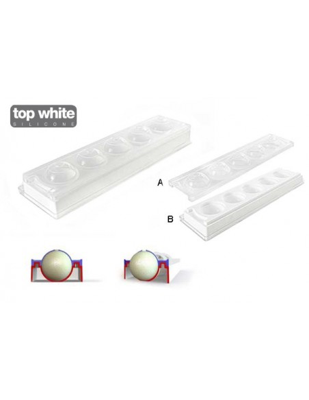 Stampo in silicone sfere 3D Ø Cm 5,8